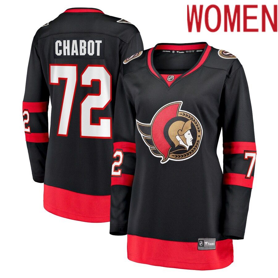 Women Ottawa Senators #72 Thomas Chabot Fanatics Branded Black Home Premier Breakaway Player NHL Jersey->customized nhl jersey->Custom Jersey